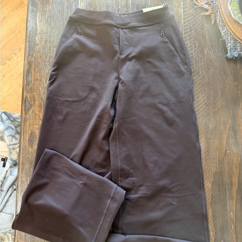 Wide-Leg Pull-On Pants in Brown